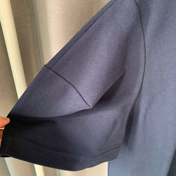 Navy Polo Shirt with Striped Collar (Size EU 40 / US L) - Picture 5 of 10